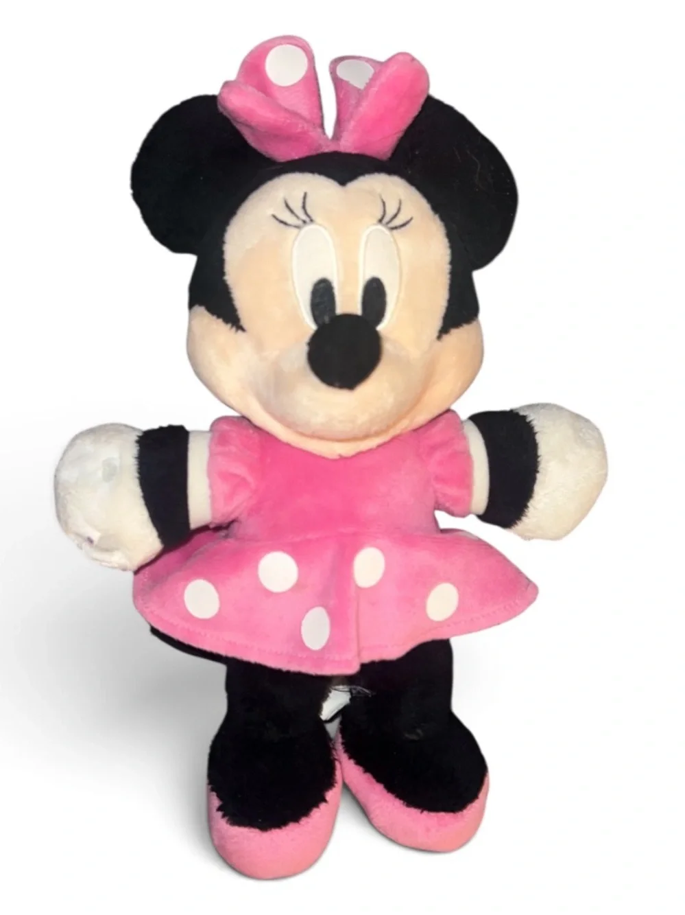 Disney Minnie Mouse Plush Lot of 2 Pink Polka Dot Dress Stuffed Animals